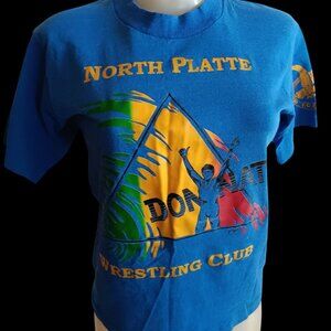 Vintage T-Shirt Womens Small Single Stitch 90's Rainbow Nebraska Wrestling Club